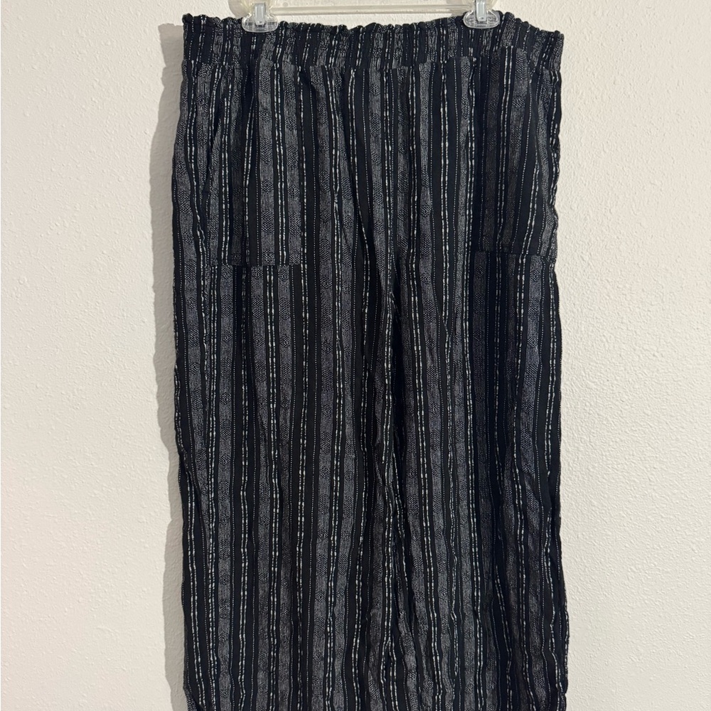 Time and Tru Black and White Striped Pants